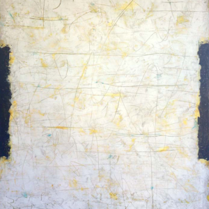 Yellow, white, black, 120x100 cm, acrylic on canvas, 62 000 CZK (without VAT)