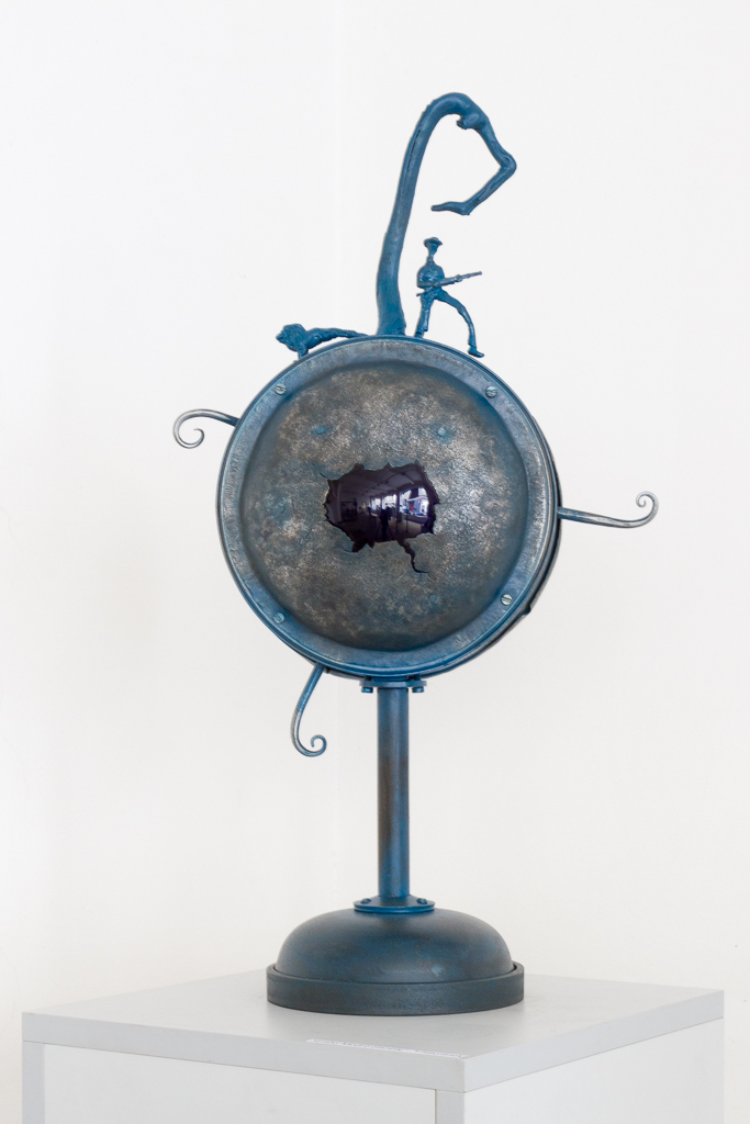 Lamp Guardians of the blue planet, steel, glass, 22 000 CZK (without VAT)